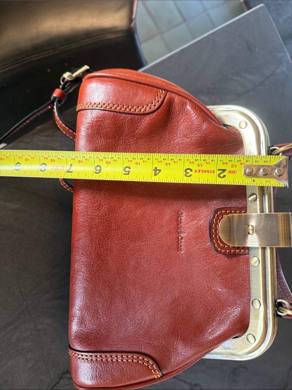 Gianni Conti - Italian leather Gladstone bag, Italian leather & retro hardware - Picture 9 of 14